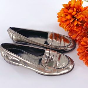 Tory Burch Metallic Clayton Penny Loafers 7.5